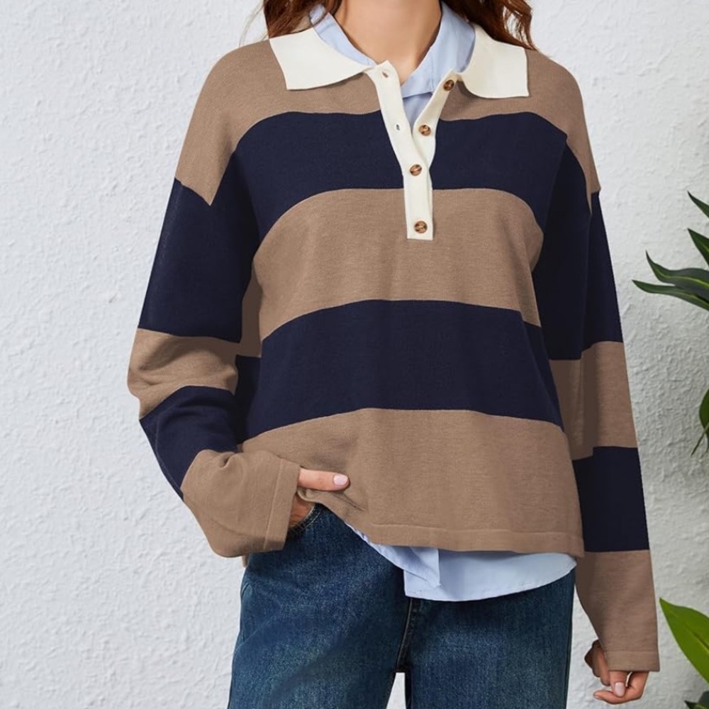 Striped Collared Sweater